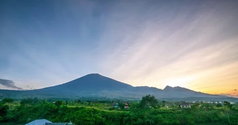 4K Time Lapse Rinjani Mountain Sunset Stock Footage 75174711