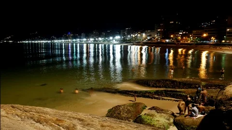 4K Time Lapse of Rio de Janeiro, Brazil. Arpoador night time Stock Footage 86562156