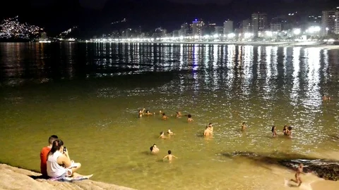 4K Time Lapse of Rio de Janeiro, Brazil. Arpoador night time Stock Footage 86562329