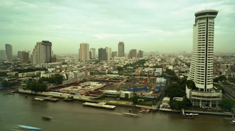 4k Time Lapse of River Chao Praya in Bangkok, Thailand Vídeo Stock 53811803