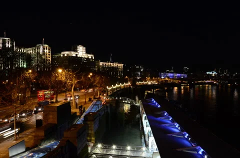 4k Time Lapse of River Thames bank, London Vídeo Stock 53812005