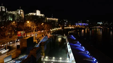 4k Time Lapse of River Thames bank, London Vídeo Stock 60260114