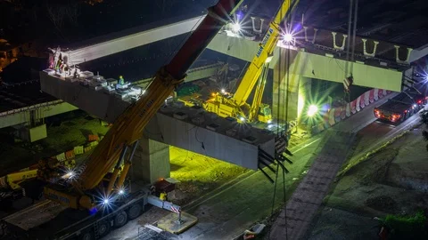4K Time lapse of road construction. Stock Footage 115562309
