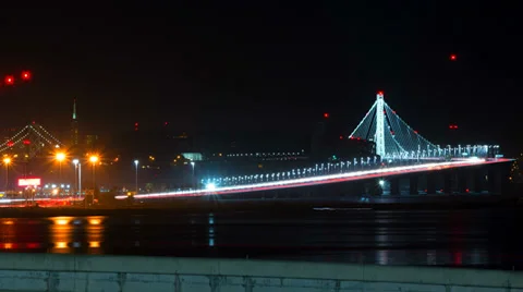 4k time lapse of the San Francisco Bay bridge new span Stock Footage 36647344