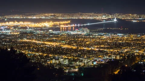 4k time lapse of San Francisco and parts of the Bay Area, high vantage point Stock Footage 46938116