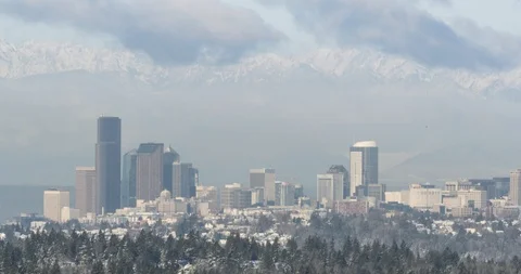 4K Time-lapse of Seattle after snowstorm in 2019 Stock Footage 103194560
