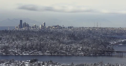 4K Time-lapse of Seattle after snowstorm in 2019 Stock Footage 103195421