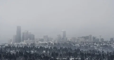 4K Time-lapse of Seattle Snowstorm in 2019 Stock Footage 103197310