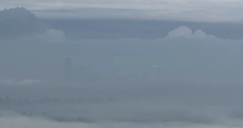 4K Time-lapse of Seattle at Sunrise with Morning Fog Stock Footage 103192997