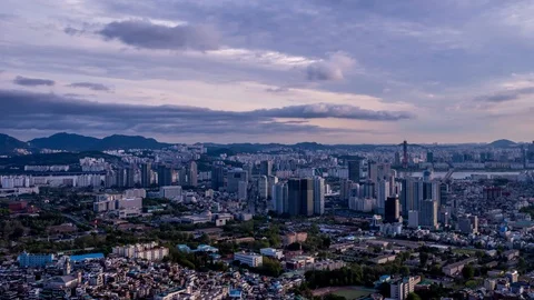 4K Time Lapse Of Seoul City In South Korea Stock Footage