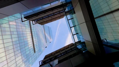 4K Time Lapse Shot of Clouds Passing at Daytime of From a Skyscraper Stock Footage 122363046