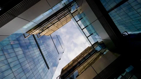 4K Time Lapse Shot of Clouds Passing at Daytime of From a Skyscraper Video stock 122363049