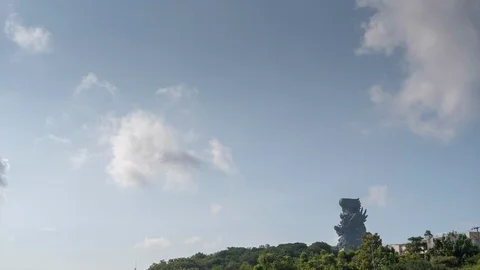 4K Time lapse shot of Garuda Wisnu Kencana Cultural Park Stock Footage 108058951