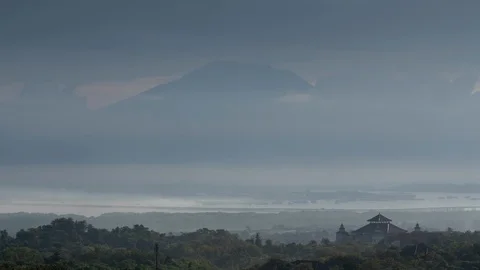 4K Time lapse shot of Mount Agung Stock Footage 108042968