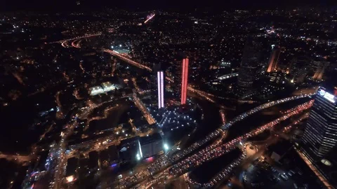 4K Time Lapse Shot at Night of Istanbul Turkey Video stock 122363021