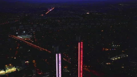 4K Time Lapse Shot at Night of Istanbul Turkey Stock Footage 122363032