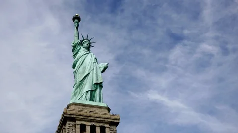 4K time lapse shot of the Statue of Liberty in New York City Stock Footage 84298207