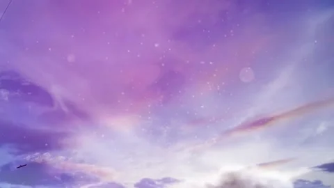 4k Time Lapse Sky and sunny evening clouds, Romantic with purple beautiful Stock Footage 160987321