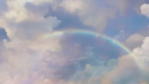 4k Time Lapse Sky and rainbows after a spring rain. Stock Footage 164375311
