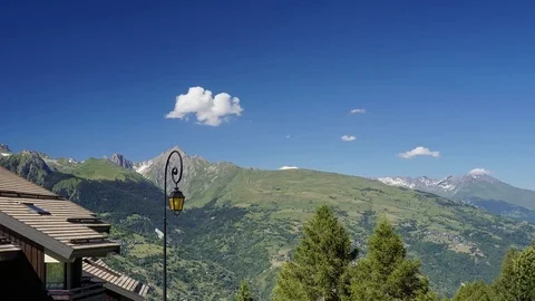 4K Time-lapse Small clouds over the Mont-Blanc France Stock Footage 74122567