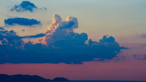 4K Time Lapse Spectacular Sunset Over The Sea With Colorful Clouds. Panorama of Stock Footage 106629455