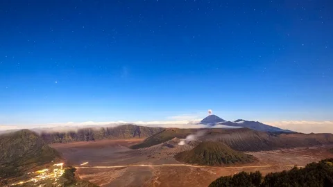 4K Time lapse of stars over Bromo volcano, East Java, Indonesia 스톡 동영상 72421908