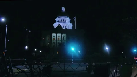 4K - Time-Lapse of the State Capitol (Sacramento, CA) Stock Footage