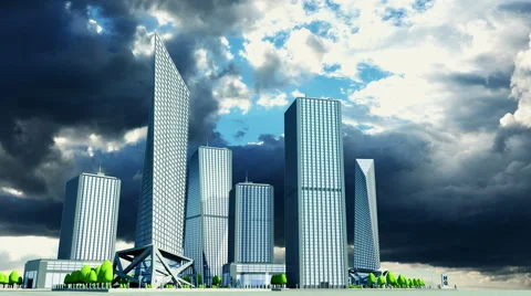 4K Time Lapse of Storm is Coming to the City. 4K Stock Footage 55004166