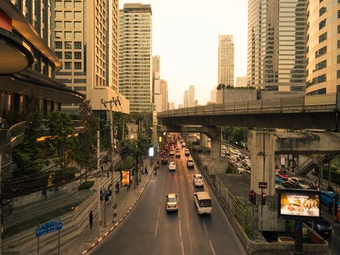 4K : Time lapse, Street view with busy traffic. Stock Footage 76150216
