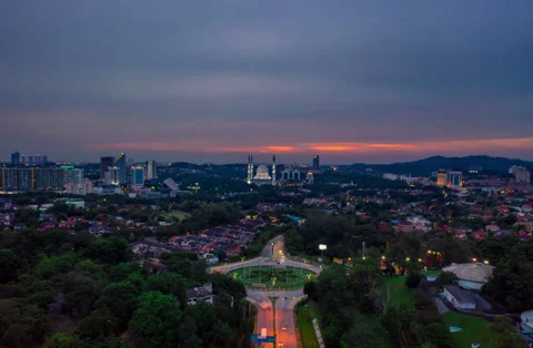 4k Time-lapse of Sultan sallahuddin Abdul Aziz Shah Mosque during sunset Stock Footage 142846908