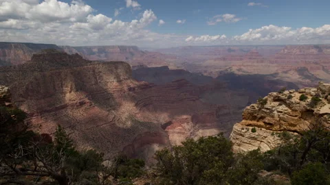 4K time lapse of summer cloud shadows on the Grand Canyon at Moran Point Stock Footage 160574102