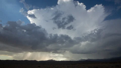 4K time lapse of a summer desert storm backlit by late afternoon sunlight Stock Footage 204873224