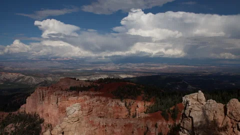 4K Time lapse of summer thunderstorm rain clouds in Bryce Canyon National Park Stock Footage 158580148