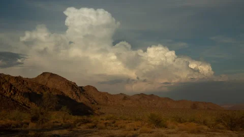 4K time lapse of summer thunderstorms in the south of Joshua Tree National Park Stock Footage 204710622