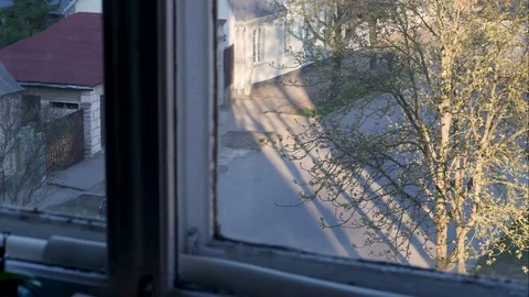 4K Time-Lapse Sun Rays Disappearing View From the Window Stock Footage 88812190