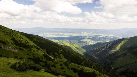 4K Time Lapse of Sun Rays Throwing Shadows on a Hills, Low Tatras, Slovakia Stock Footage 146760249