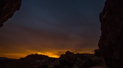 4K Time Lapse of Sunrise over a Desert Landscape Stock Footage 42157247