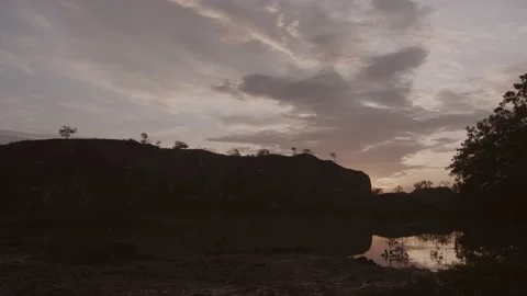 4K time lapse sunrise view under the hill. Stock Footage 153177561