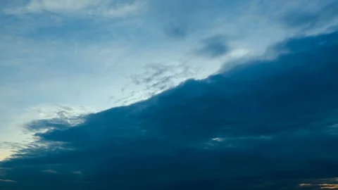 4K Time lapse sunset and beautiful twilight fluffy storm cloudy Stock Footage 100620332