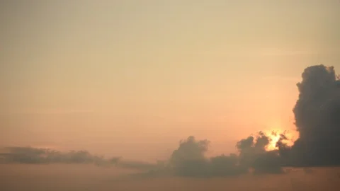 4K Time lapse sunset and beautiful twilight fluffy storm cloudy blue Stock Footage 106819230