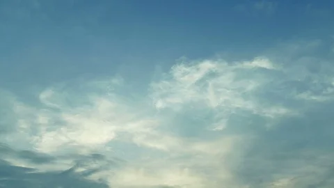 4K Time lapse sunset and cloudy blue and yellow sky smoothly flowing Stock Footage 108249115