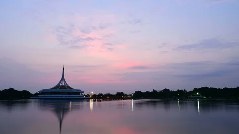4K Time lapse sunset and beautiful twilight fluffy storm cloudy blue Stock Footage 108249117