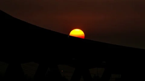 4k Time Lapse sunset bridge Stock Footage 74260782