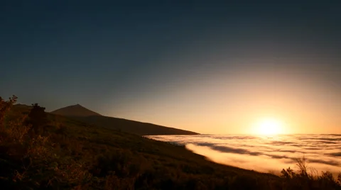 4K Time Lapse Sunset Clouds Teide Tenerife Stock Footage 66786285
