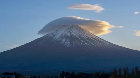 4k Time lapse Sunset of Fuji Mountain at Kawaguchiko Lake,Japan Video stock 123042334