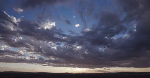 4K Time-lapse of sunset with moving clouds Stock Footage 64694686
