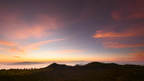 4K Time Lapse of Sunset to Night over Ocean and Islands from Teide National Park Stock Footage 319958573