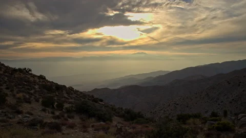 4K Time-lapse Sunset over San Fernando Mountains Stock Footage 219350868