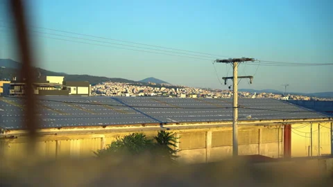 4K time lapse of sunset scene of Greece skyline panorama in Thessaloniki city Video stock 158485727