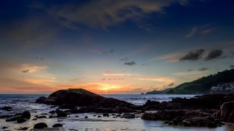 4K Time lapse sunset sky with moving cloud Video stock 79249092